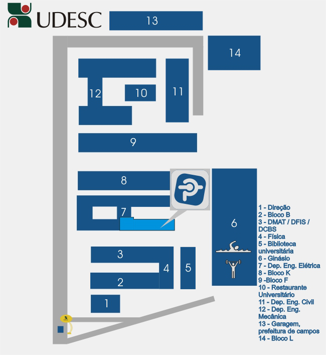 Mapa do campus UDESC-Joinville